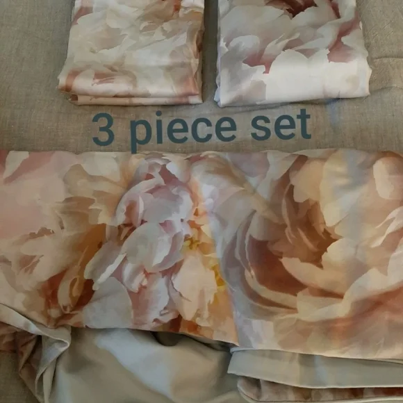 M.M. LINEN Lottie Floral King Duvet Cover set Cotton sateen 3 piece
